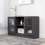 NNEVL Vitrine Cabinet Grey 120x30.5x70 cm Chipboard