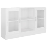 NNEVL Vitrine Cabinet High Gloss White 120x30.5x70 cm Chipboard