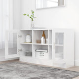 NNEVL Vitrine Cabinet High Gloss White 120x30.5x70 cm Chipboard