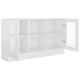 NNEVL Vitrine Cabinet High Gloss White 120x30.5x70 cm Chipboard
