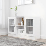 NNEVL Vitrine Cabinet High Gloss White 120x30.5x70 cm Chipboard