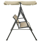 NNEVL Garden Swing Chair with Canopy Anthracite and Sand