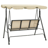 NNEVL Garden Swing Chair with Canopy Anthracite and Sand