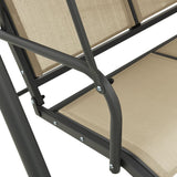 NNEVL Garden Swing Chair with Canopy Anthracite and Sand