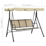 NNEVL Garden Swing Chair with Canopy Anthracite and Sand