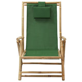 NNEVL Reclining Relaxing Chair Green Bamboo and Fabric