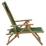 NNEVL Reclining Relaxing Chair Green Bamboo and Fabric