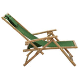 NNEVL Reclining Relaxing Chair Green Bamboo and Fabric