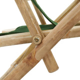 NNEVL Reclining Relaxing Chair Green Bamboo and Fabric