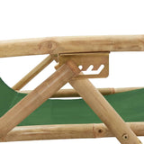 NNEVL Reclining Relaxing Chair Green Bamboo and Fabric