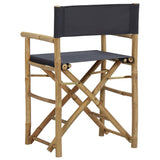 NNEVL Folding Director's Chairs 2 pcs Dark Grey Bamboo and Fabric