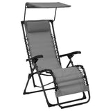NNEVL Folding Deck Chair Textilene Grey