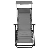 NNEVL Folding Deck Chair Textilene Grey