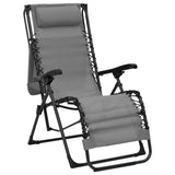 NNEVL Folding Deck Chair Textilene Grey
