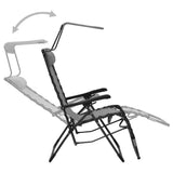 NNEVL Folding Deck Chair Textilene Grey