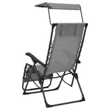 NNEVL Folding Deck Chair Textilene Grey