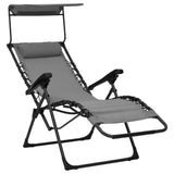 NNEVL Folding Deck Chair Textilene Grey
