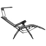 NNEVL Folding Deck Chair Textilene Grey