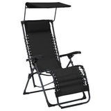 NNEVL Folding Deck Chair Textilene Black