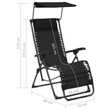 NNEVL Folding Deck Chair Textilene Black
