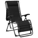 NNEVL Folding Deck Chair Textilene Black