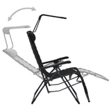 NNEVL Folding Deck Chair Textilene Black