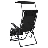 NNEVL Folding Deck Chair Textilene Black