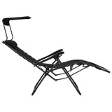 NNEVL Folding Deck Chair Textilene Black