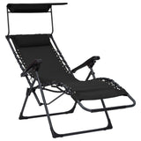 NNEVL Folding Deck Chair Textilene Black