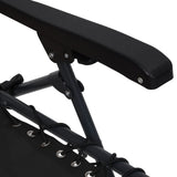 NNEVL Folding Deck Chair Textilene Black