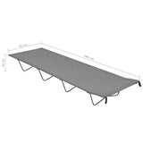 NNEVL Camping Bed 180x60x19 cm Oxford Fabric and Steel Grey