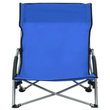 NNEVL Folding Beach Chairs 2 pcs Blue Fabric