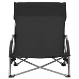 NNEVL Folding Beach Chairs 2 pcs Black Fabric