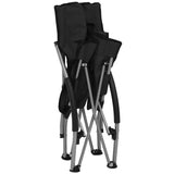 NNEVL Folding Beach Chairs 2 pcs Black Fabric