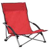 NNEVL Folding Beach Chairs 2 pcs Red Fabric
