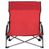 NNEVL Folding Beach Chairs 2 pcs Red Fabric