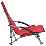 NNEVL Folding Beach Chairs 2 pcs Red Fabric