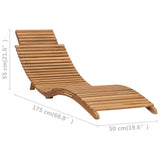 NNEVL Folding Sun Lounger with Table Solid Teak Wood