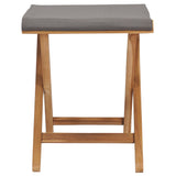 NNEVL Folding Chairs 2 pcs Solid Teak Wood and Fabric Dark Grey