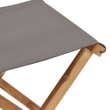 NNEVL Folding Chairs 2 pcs Solid Teak Wood and Fabric Dark Grey