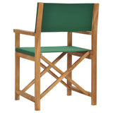 NNEVL Folding Director's Chair Solid Teak Wood Green