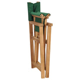 NNEVL Folding Director's Chair Solid Teak Wood Green