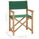 NNEVL Folding Director's Chair Solid Teak Wood Green