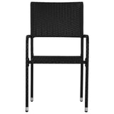 NNEVL Outdoor Dining Chairs 4 pcs Poly Rattan Black