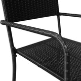 NNEVL Outdoor Dining Chairs 4 pcs Poly Rattan Black