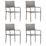NNEVL Outdoor Dining Chairs 4 pcs Poly Rattan Anthracite