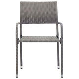 NNEVL Outdoor Dining Chairs 4 pcs Poly Rattan Anthracite