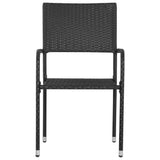 NNEVL Outdoor Dining Chairs 6 pcs Poly Rattan Black