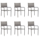 NNEVL Outdoor Dining Chairs 6 pcs Poly Rattan Anthracite