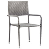 NNEVL Outdoor Dining Chairs 6 pcs Poly Rattan Anthracite